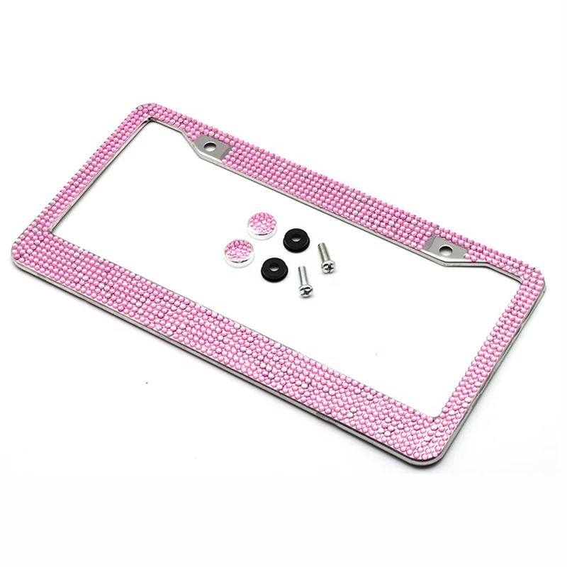 JDMotorsport88 2pcs Car Custom Bling License Plate Frames Covers Holder Protector for USA Car