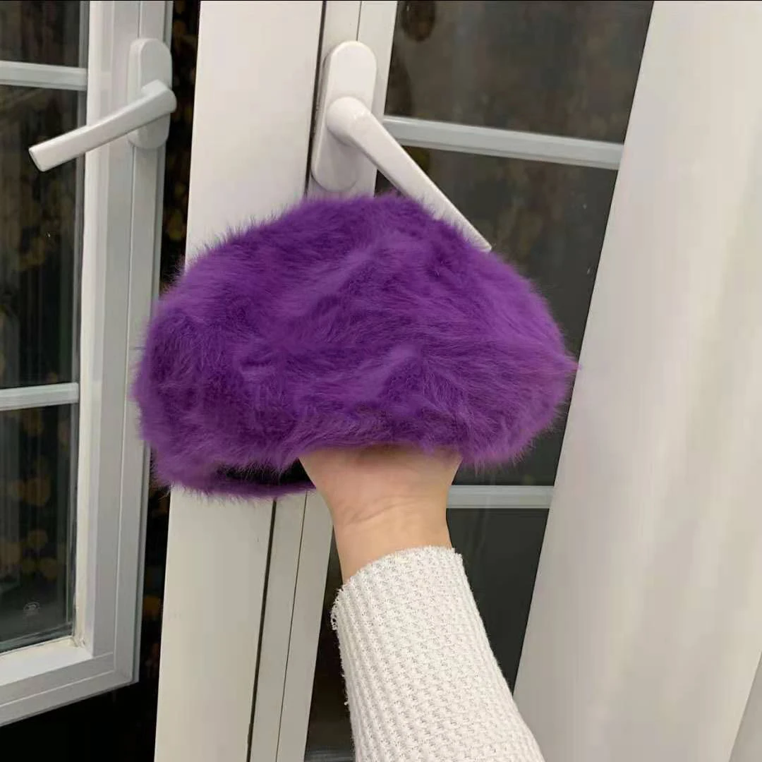 Factory Winter Beret Hat Elegant Unisex Wool Knitted Cap for Outdoor Retro Party French Artist Painting Style by Ladies