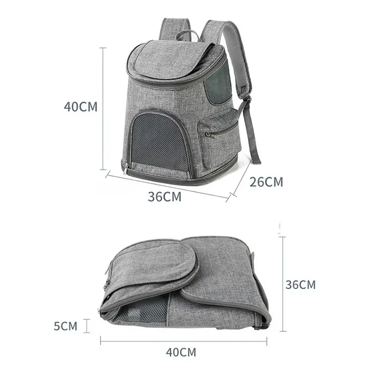 Portable Outdoor Pet Travel Bag Safety Lanyard Breathable Mesh Storage Pocket Oxford Cloth Cat Carrier Cage