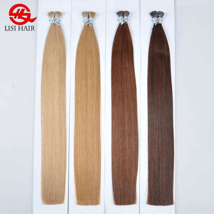 
New Design Top Sell Remy Unprocessed Raw Keratin Bonds Double Drawn Russian I Tip Hair Extensions 