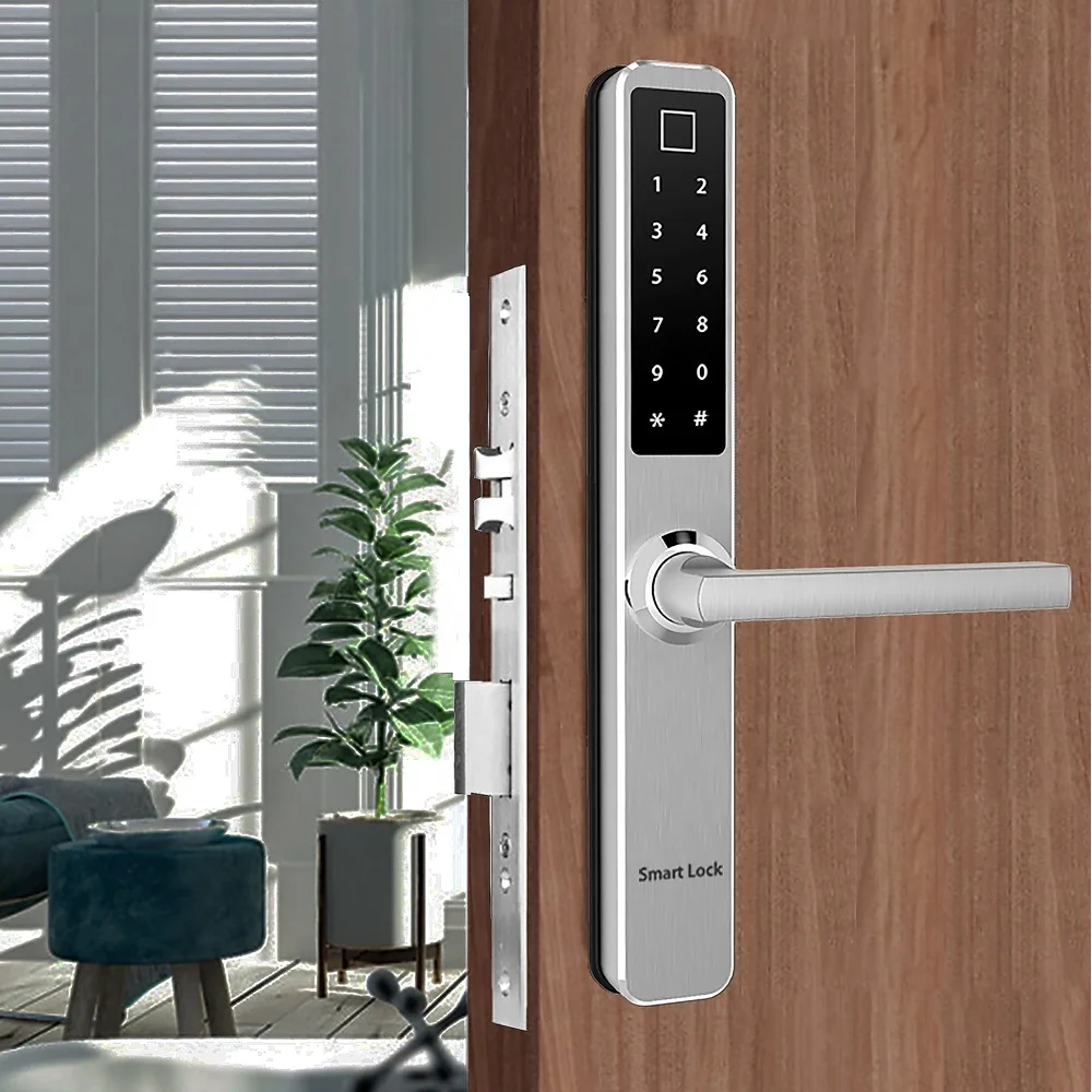 Умный дом электронный евро дверной замок с ключами ttlock биометрический Алюминиевый Замок раздвижной двери