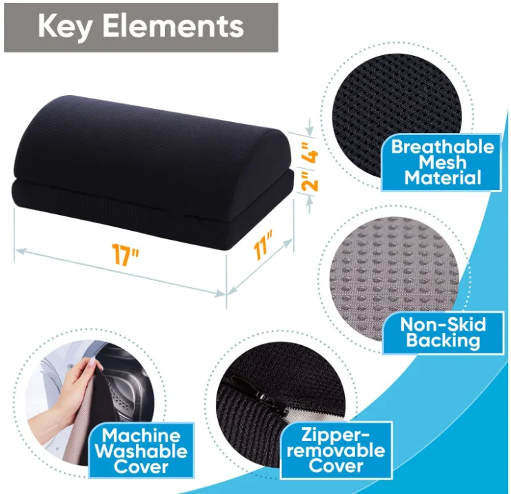 Memory Foam Pillow Foot Rest For Under Desk Adjustable Footrest Pillow Suitable Travel Foot Rest Pillow To Reduce Pain