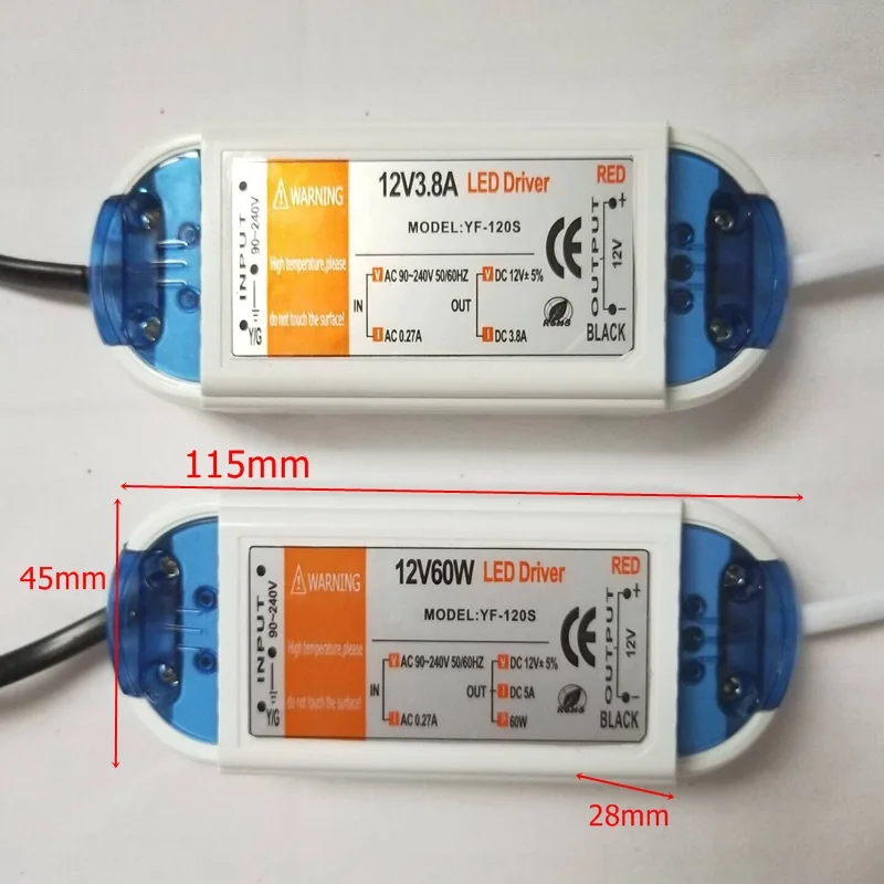 Светодиодный трансформатор AC/dc 12v 28W 42W 60W адаптер освещение светодиодный драйвер постоянного напряжения для светодиодной ленты LED модуль ослепительно Используйте блок питания