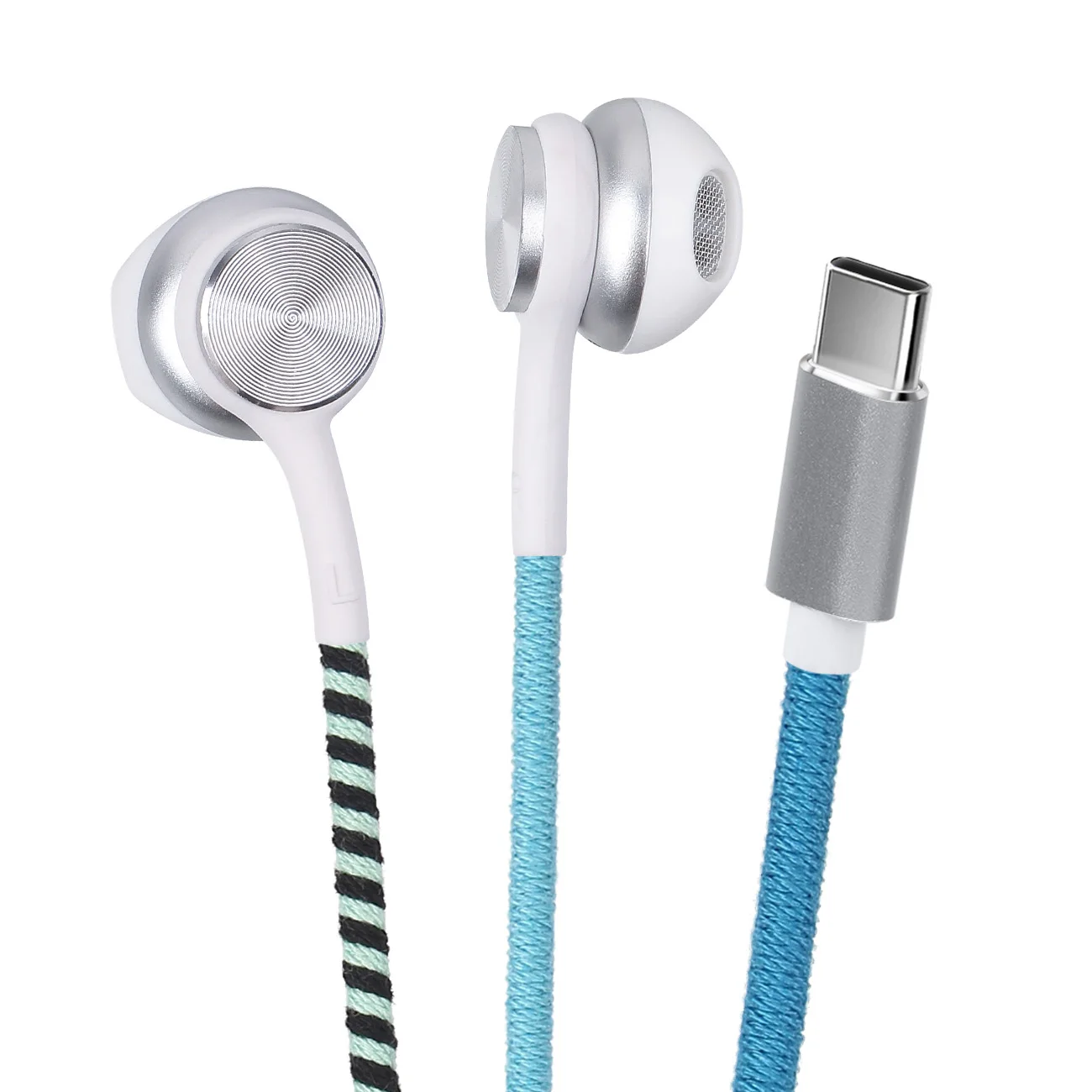 URIZONS Hot sale wired type c digital earpods noise cancelling game headphones braided earphone for to samsung vivo phones