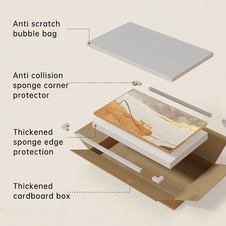 Home Decor Punch Free Framed Electric Meter Box Wall Art Luxury Still Life Golden Deer Print Distribution Box Hanging Painting