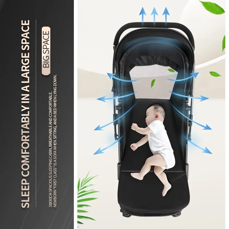 New lightweight compact baby stroller easy folding two-way push stroller for kids use on plane with pull handle