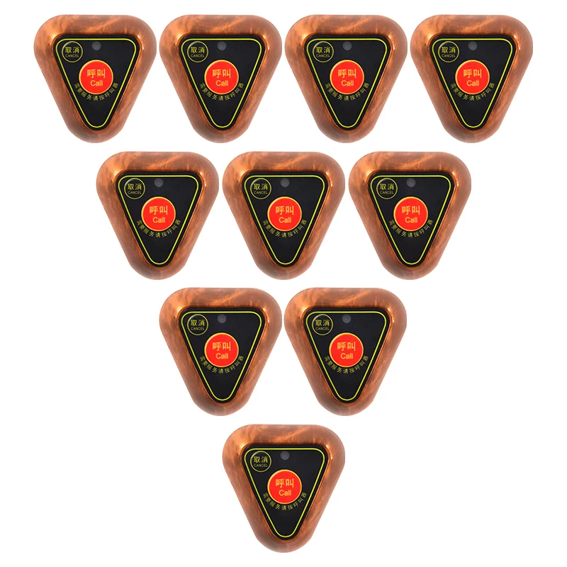 Jiantao 2 Buttons Triangle Mini Waterproof Wireless Waiter Calling System Service Call Button For Restaurant Hookah Waiting