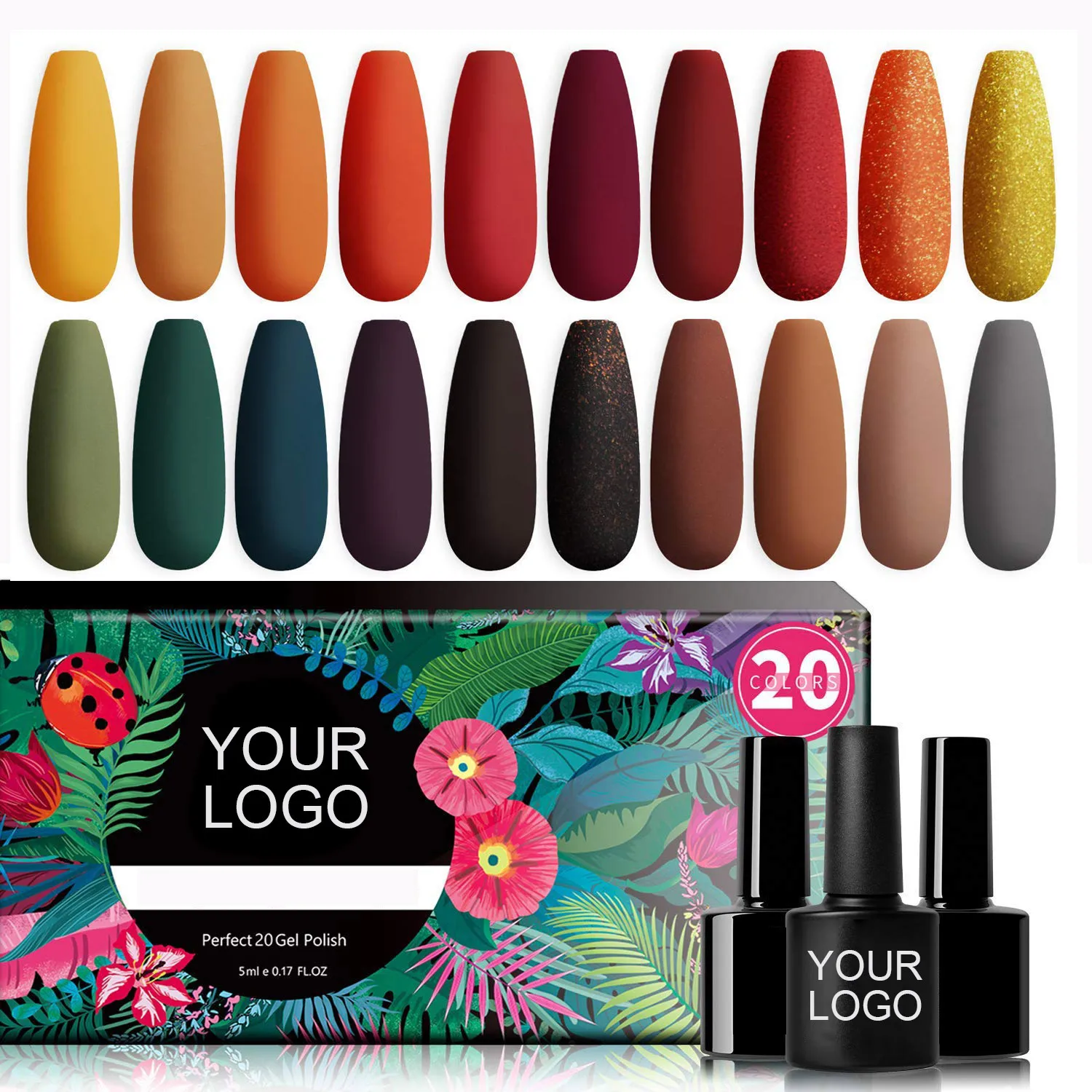 MEETNAIL Gel Nail Polish Set 20 Pcs Colors 8ML Soak Off Gel Polish Beauty Gifts Set for Women Girls Halloween Christmas Gift