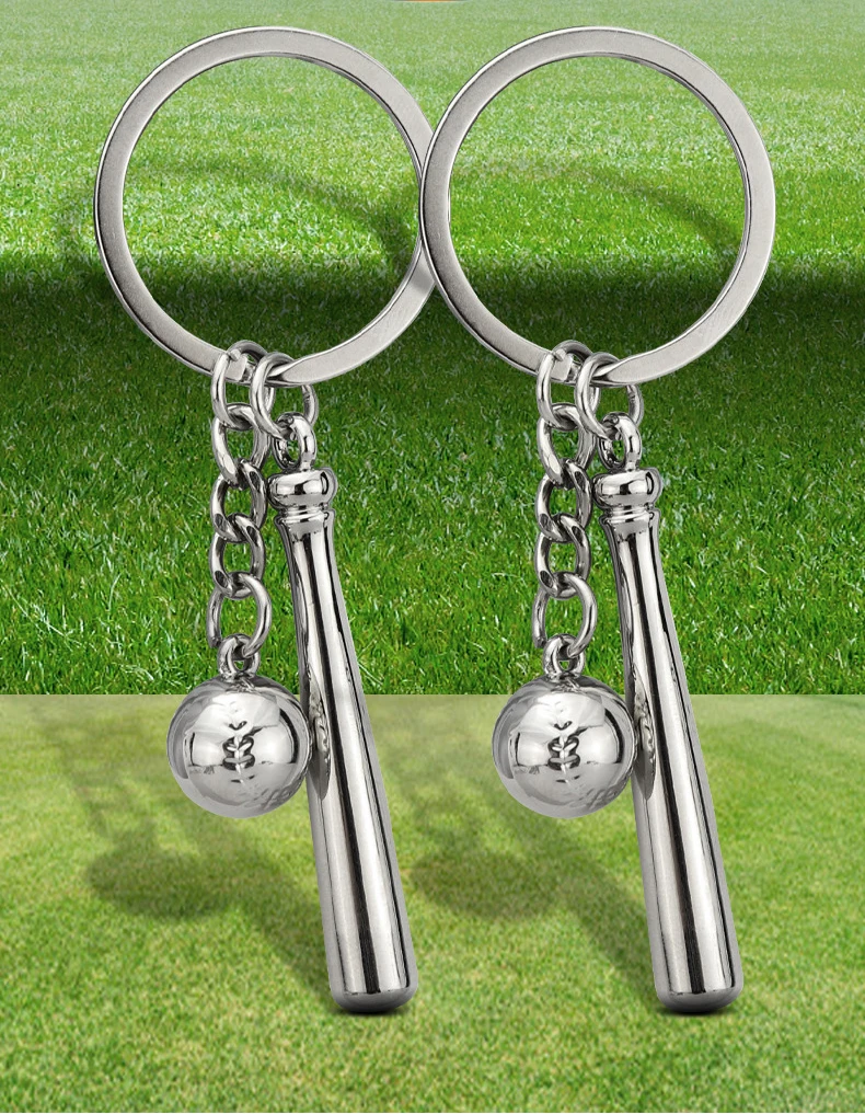 3D Metal Baseball Key Chain Sports Souvenir Simulation Mini Baseball Keychain