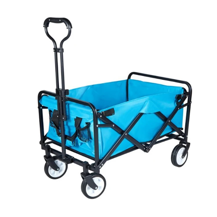 Collapsible folding wagon cart portable outdoor beach wagon heavy duty garden trolley cart with all terrain wheels
