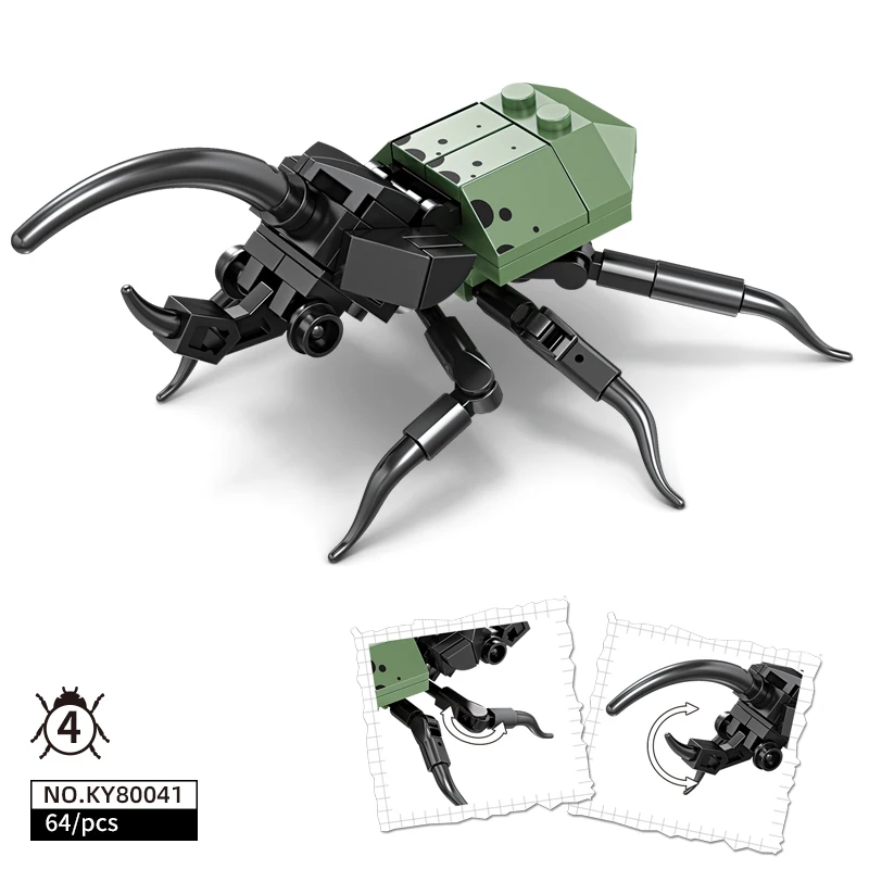 KAZI 80041 Insect Series plastic building block sets children colorful educational toys newly designed DIY animal Blocks toy