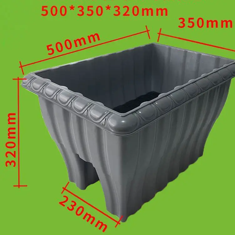 Large Rectangular Resin Plastic Flowerpot Riding Style Balcony Garden Planter For Home Planting Design