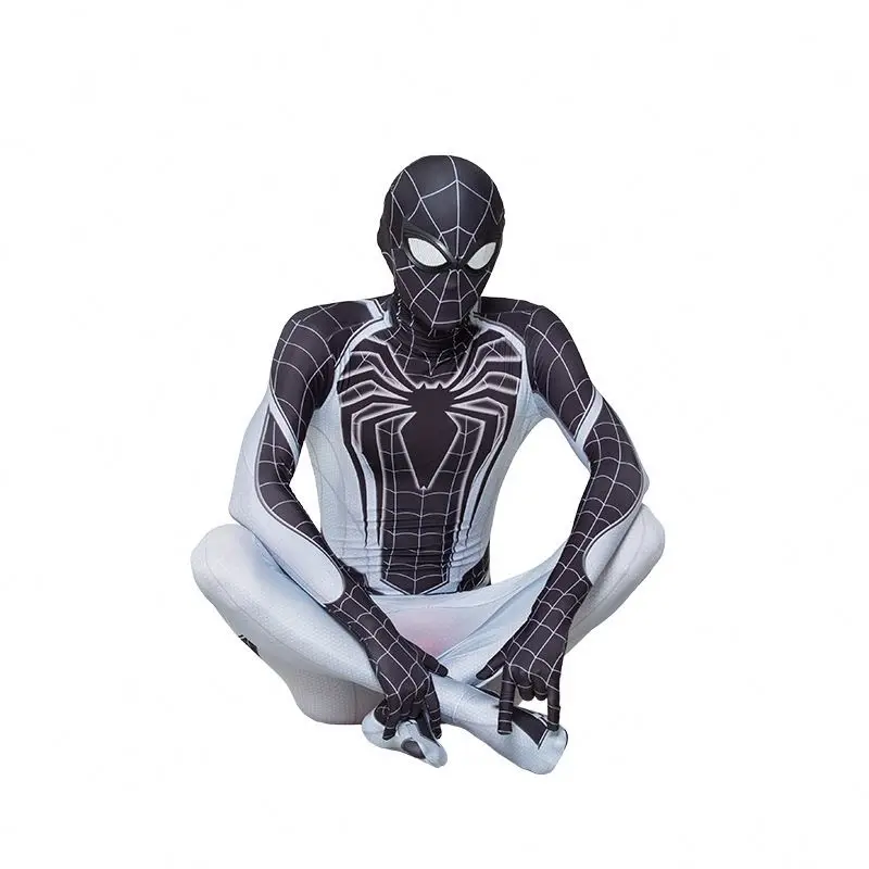 Superhero Black Zentai Suit for Halloween TV&Movie Cosplay Black Spider Man Costume for Kids&Adults