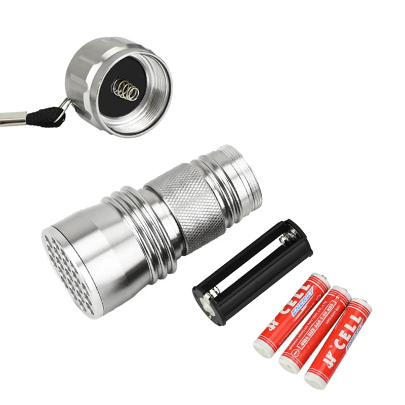 Custom Camping Cheap Portable Handheld Torch Powerful Pocket Aluminum 21 LED UV400 Mini Flashlight