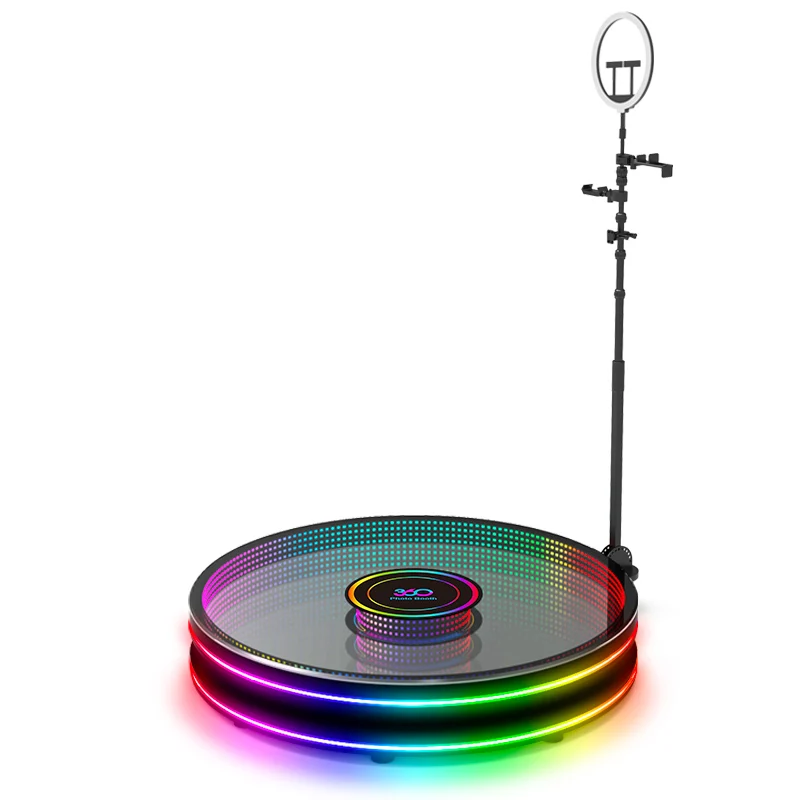 360 Photo Booth glass Dance Floor Party Disco Night Club Light