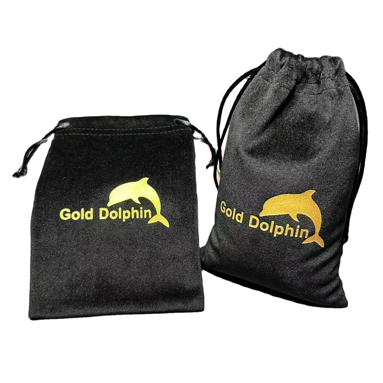 Soft Luxury Black Jewelry Velvet Bag Drawstring Pouch Bags Velvet Flannel Jewelry Pouch Velvet Bags for Gifts