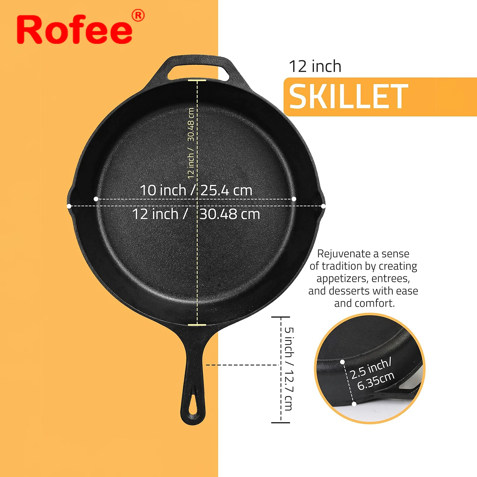 Pre-seasoned Non-stick Fry Pan Cast Iron Deep Frying Pan Skillet Pans With Handle