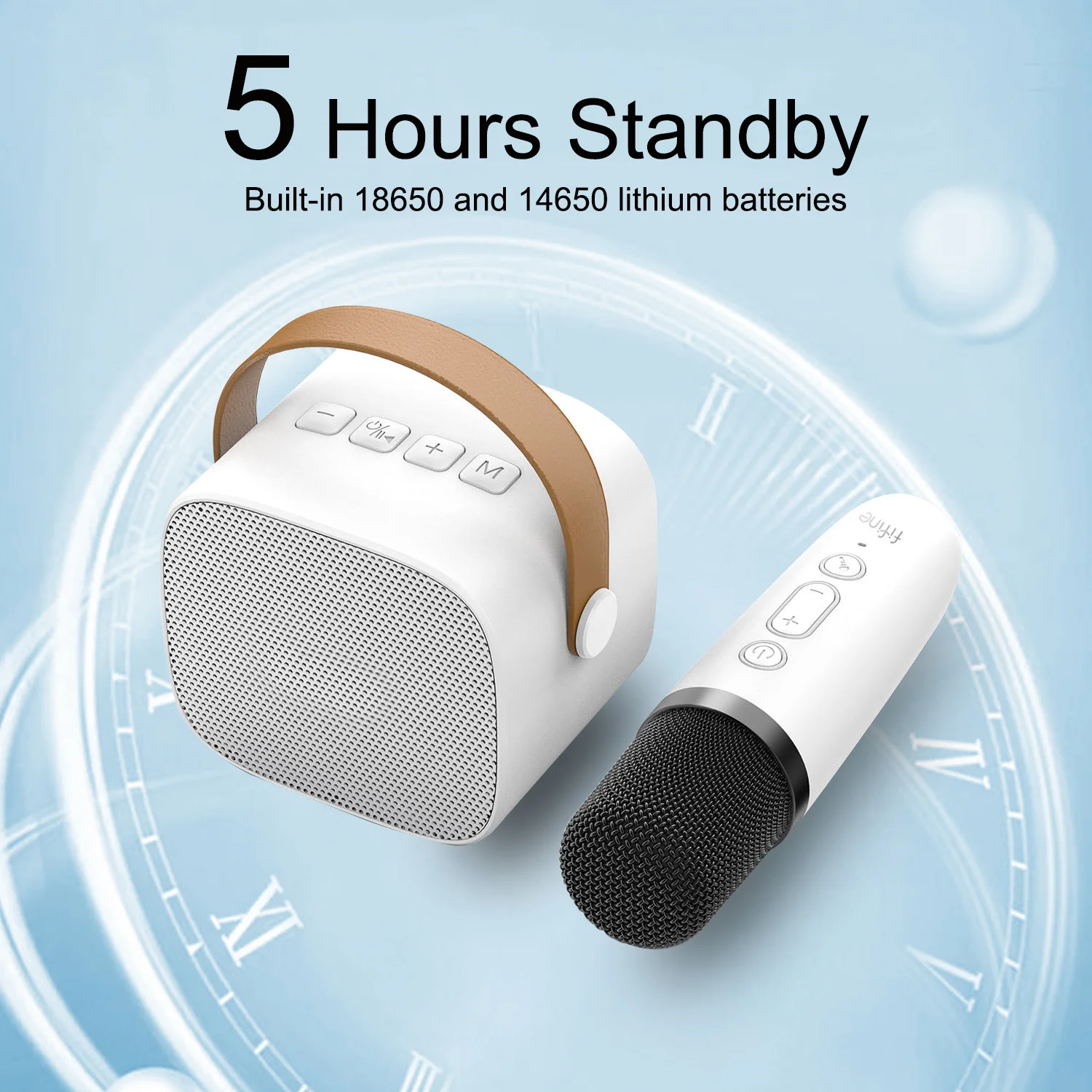 Mini BT Music Player Amplifier Portable Karaoke Speaker with Wireless handheld Microphone