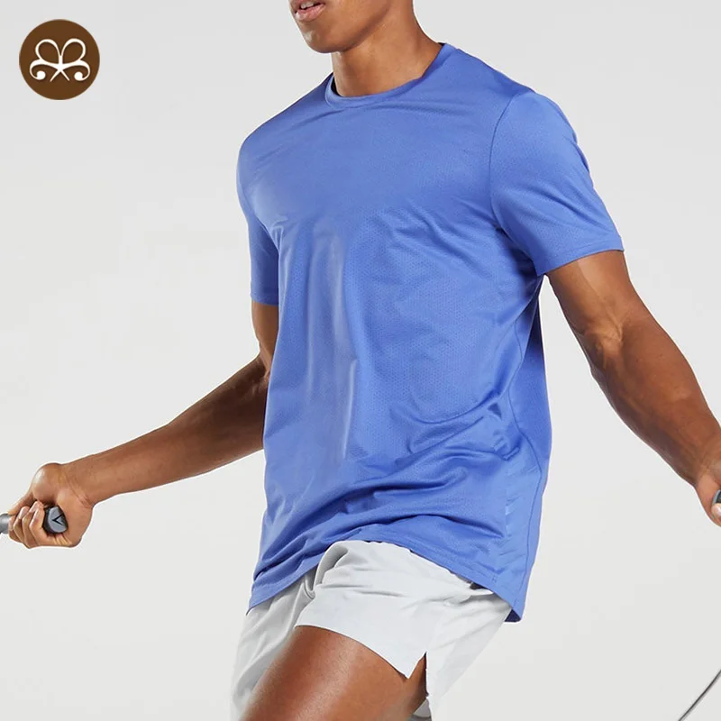 Wholesale Quick Dry Gym Muscle Fit  Mesh T Shirts Breathable Custom Printed Fitness T Shirts Men