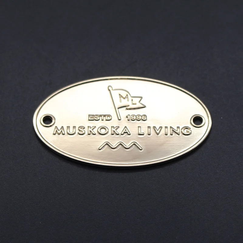 Custom Metal label Accessories Zinc Alloy material metal plate for wood