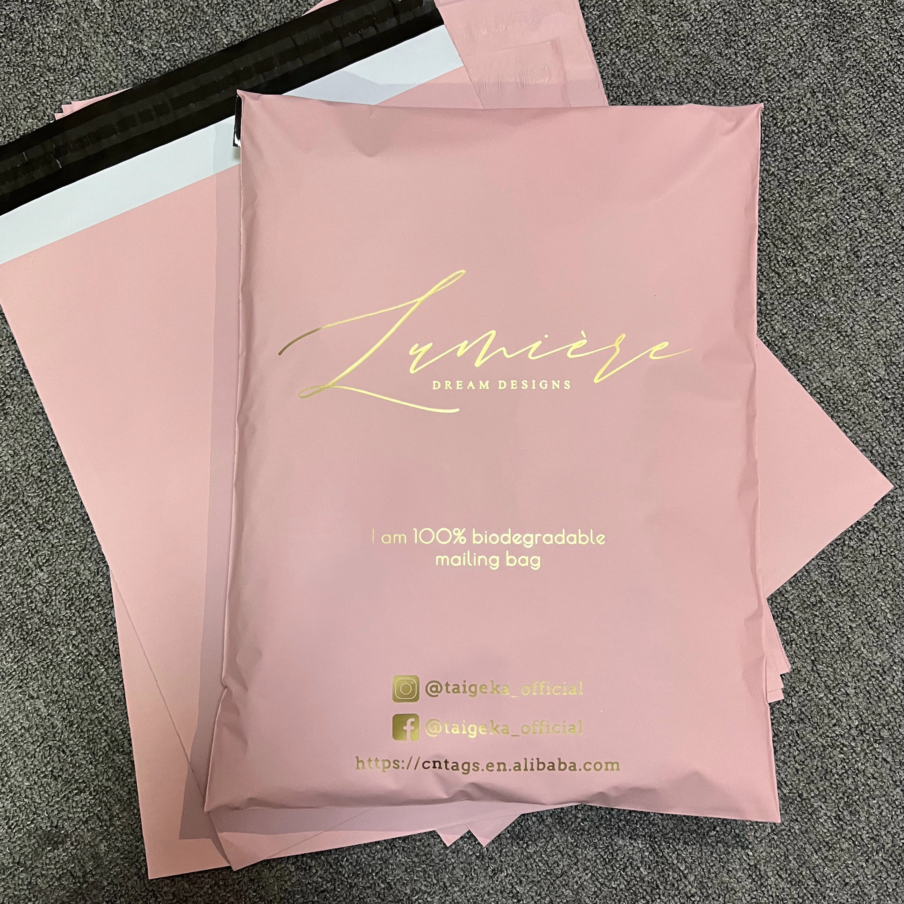 Custom Eco-Friendly Pink Co-Ex Poly Mailers Factory Wholesale Shipping Envelopes Print Surface Mailing Bag/Courier/Bag Clothing
