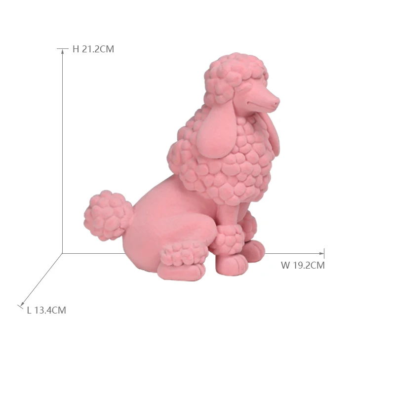 Redeco 2022 Modern Art Animal Sculpture Art French Bulldog High quality Resin Flocked Dog For Home Decoration