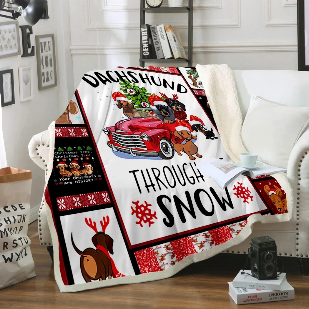 Queen Size Christmas Throw Microfiber Sofa Bedspread Velvet Plush Coral Fleece Blanket