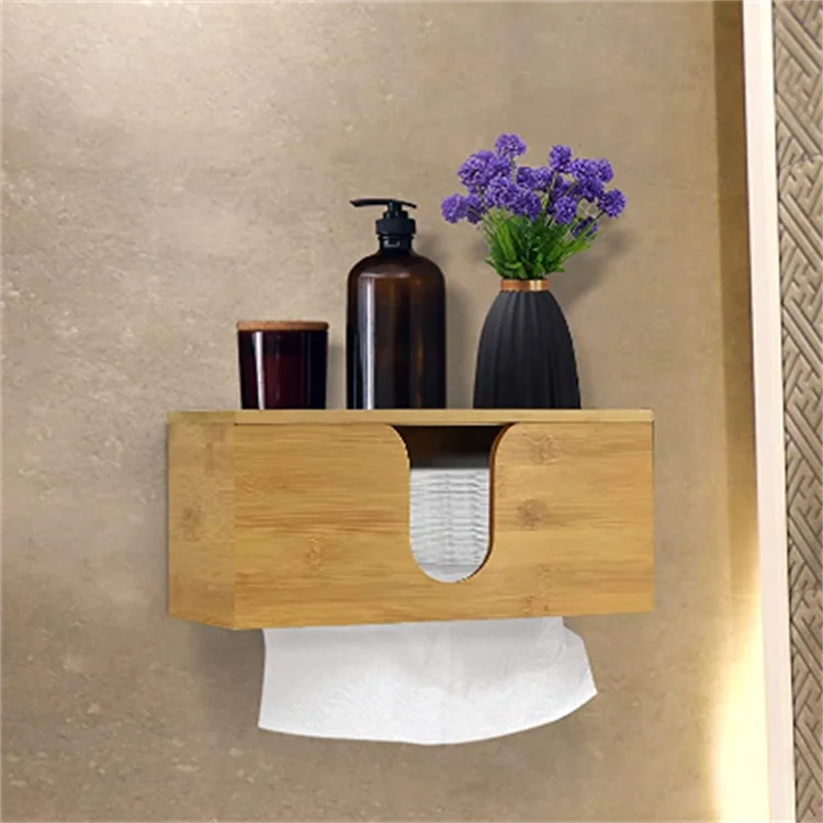 Wholesale Farmhouse Multifunbctional Practical Wall Mounted Toilet Paper Holder Stand