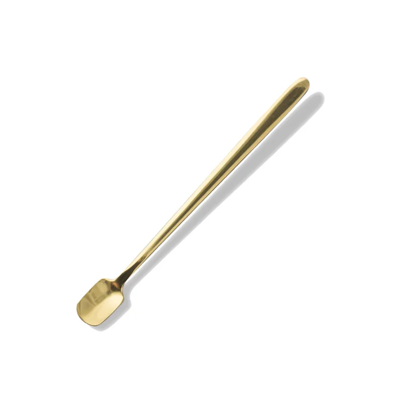 Creative Korean Style Stainless Steel  Stirring  Gold Coffee  Ice-Cream Long Spoon