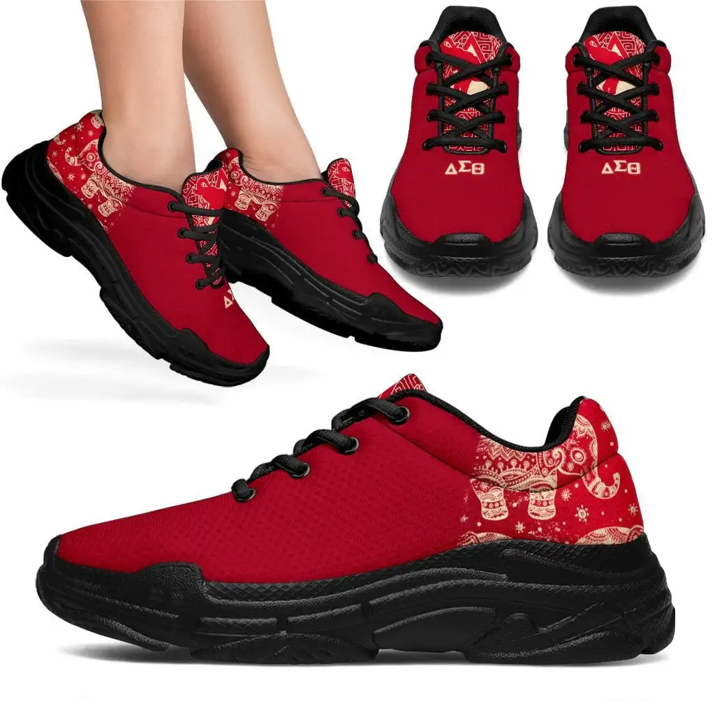 DST Sorority Red Women Chunky Sneakers Shoes 2022 New Spring Thick Sole Couples Shoes Fashion Sneakers with Platform Clunky