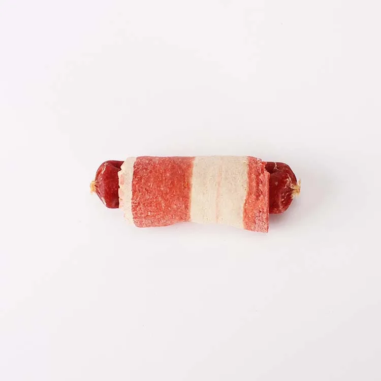 pet supplier Customizable wholesale dog chew Sausage Roll Shaped Chew dog treat  Easy to digest dog snack