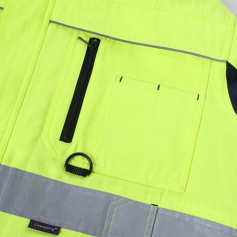 Fluorescent reflective workwear jackets produced by factories to ensure safety