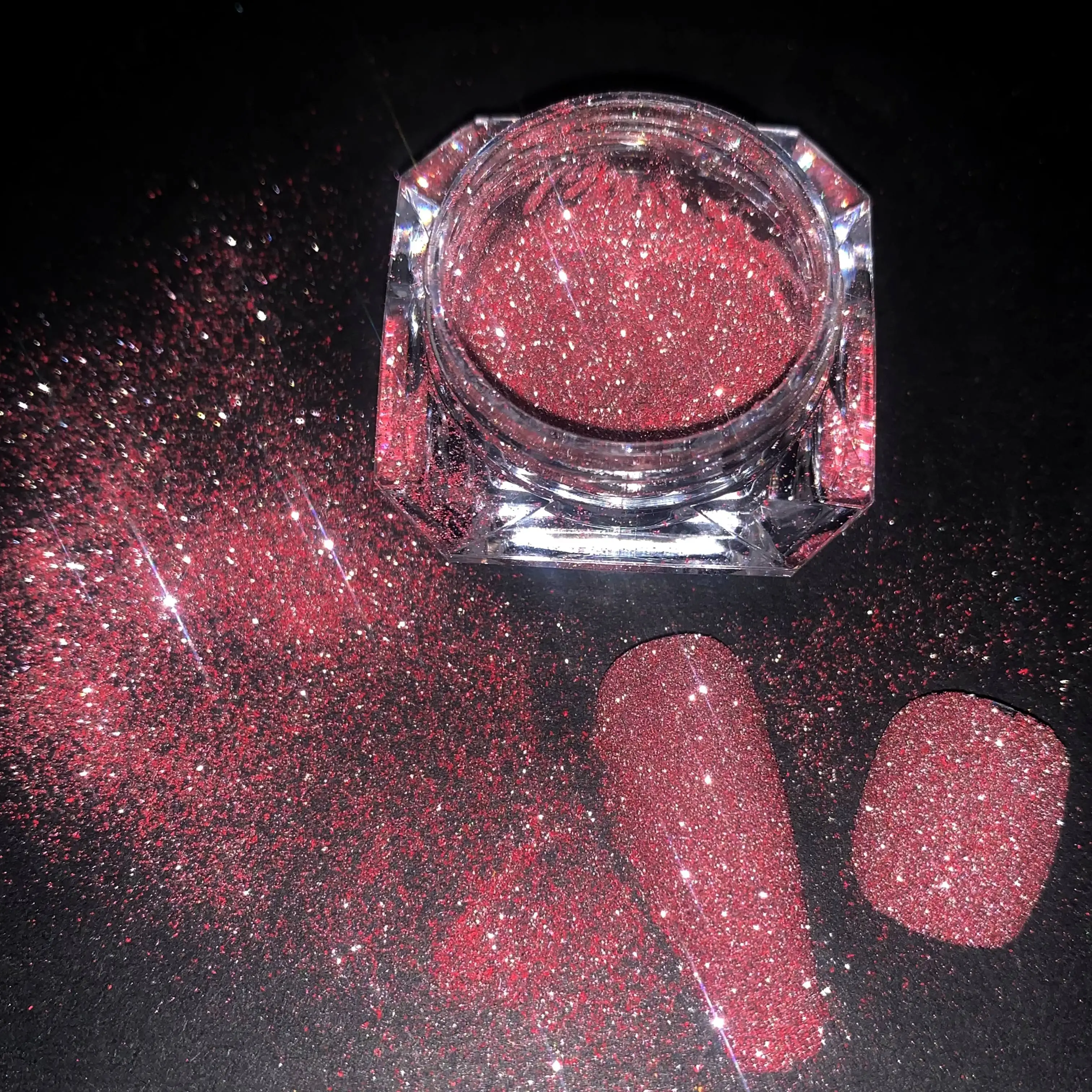 Wholesale classic fashion style holographic reflective glitter powder nails