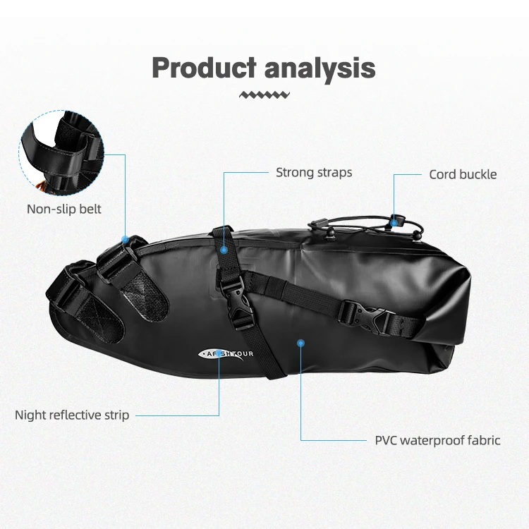 BESTOP High Quality Travel Bag 13L Large Capacity Black Mountain Cycling Bike Accessories Bicycle Tail Bag