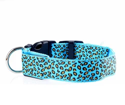 Custom Night Safety Adjustable Leopard Pattern Led Pet Harness Collar Usb Rechargeable Glowing Flashing Led Dog Vest Harness