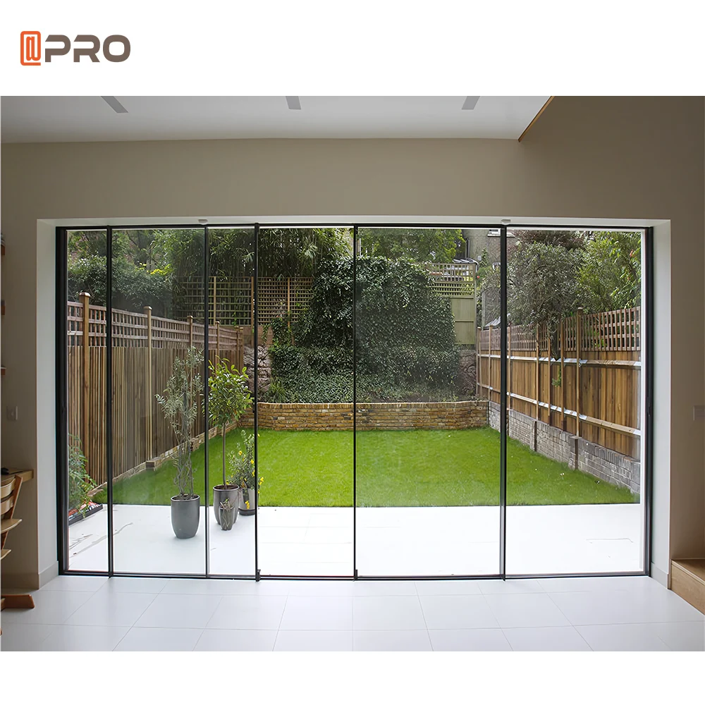 APRO modern pocket doors glass sliding pocket door hardware kit  aluminum frame sliding glass pocket doors system