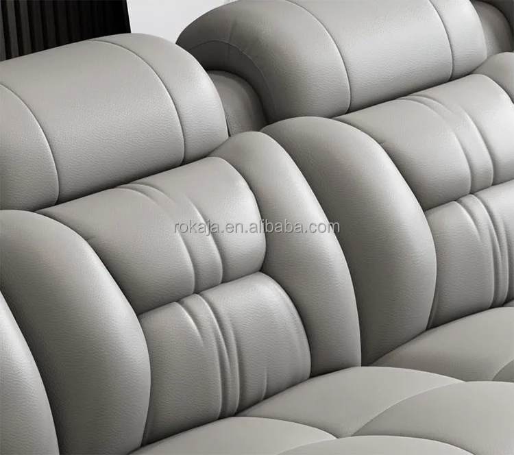 Projector Speaker Multifunctional Sofa Set 5 6 7 Seater Corner Combination Leather Sofa Large Size L-Shaped Sofa with Bookcase