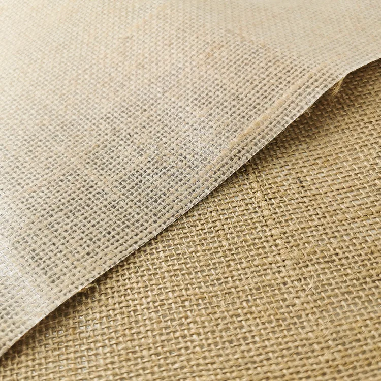 cheap price laminated burlap fabric waterproof jute cloth for tote bags natural 100% burlap fabric PE coated customized size