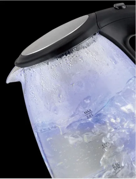 Экологически чистый электрический стеклянный чайник высокой емкости 2 л с автоматическим отключением питания