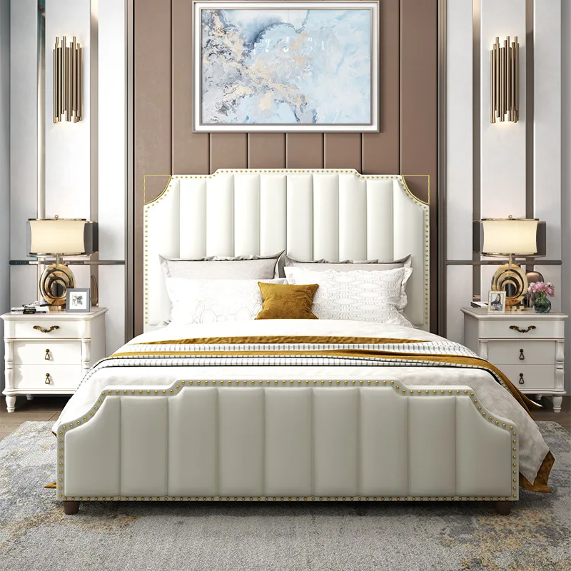 Bedroom furniture sets no mattress  king queen twin fashion upholstered Storage  bed frame 1.8m double modern soft leather beds