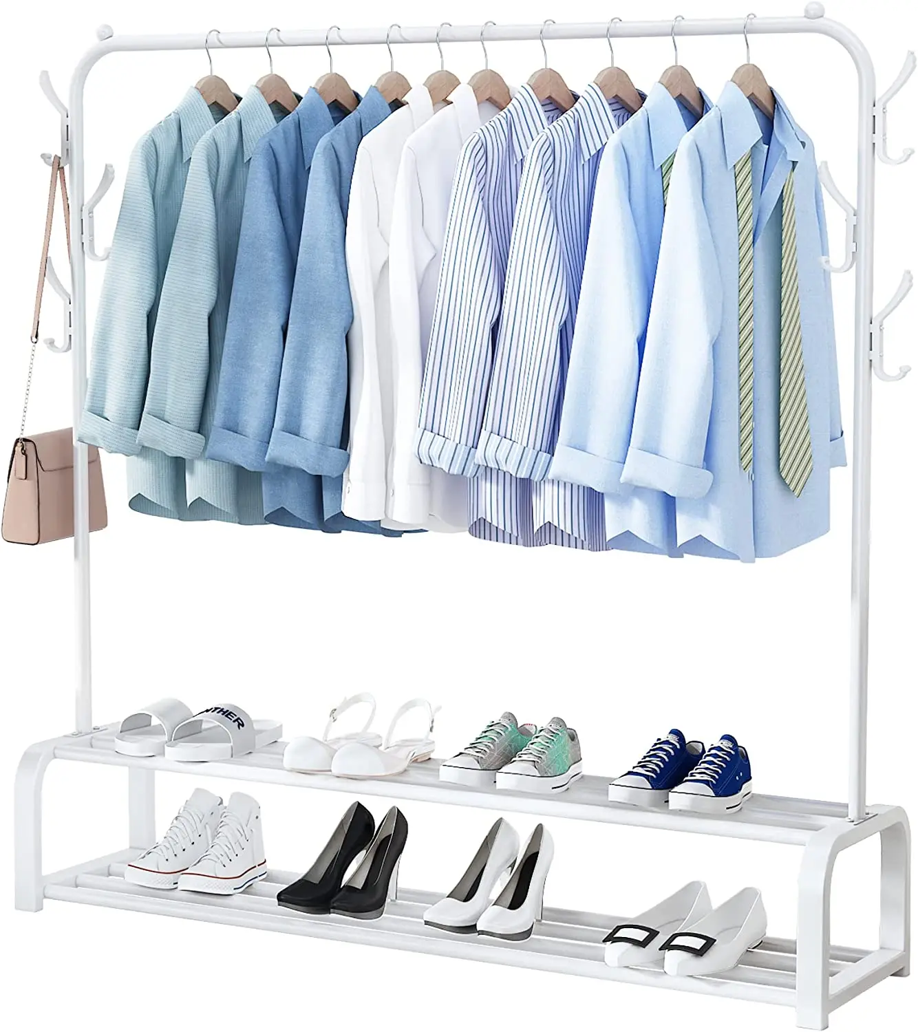 clothes rack hanger garment shoe rack diy clothes hanger portable collapsible floor-standing coat rack