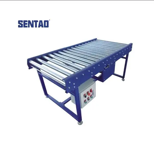 Low noise automatic stainless steel straight roller conveyor for packaging workshop