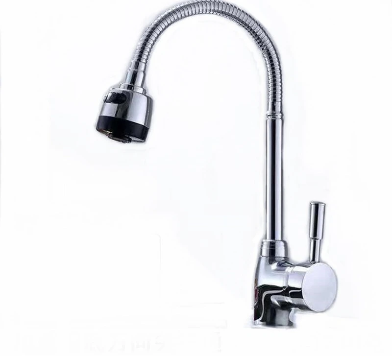 Universal tip tee and cold kitchen faucet zinc alloy vertical mixed water washing basin faucet