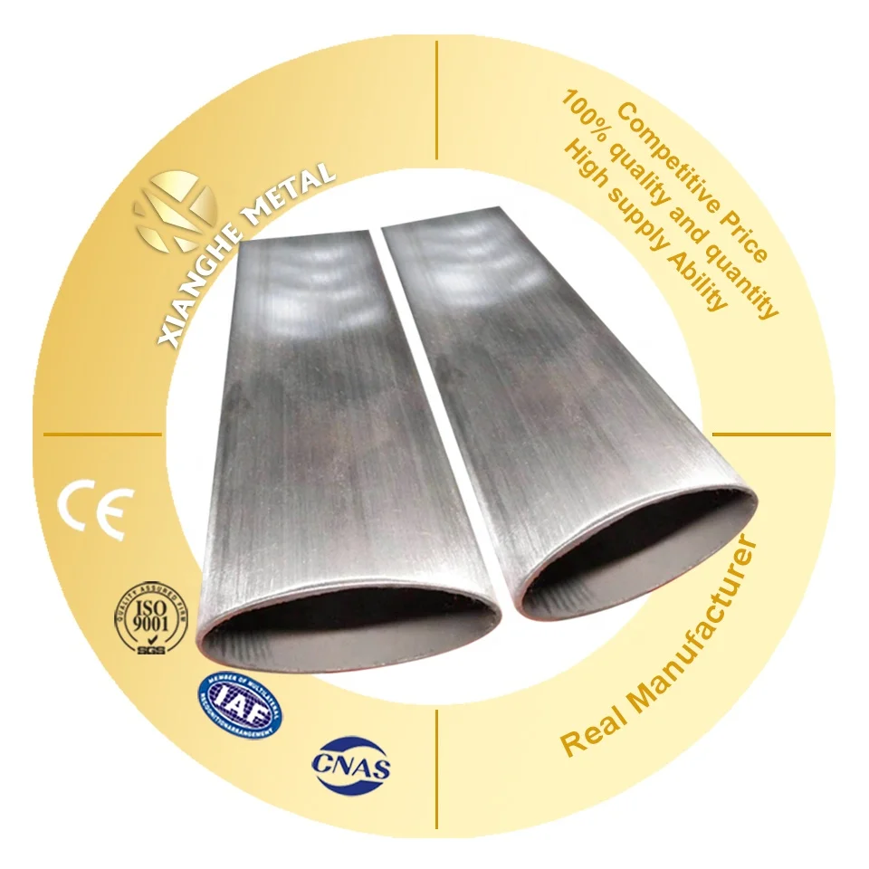 China Decorative Oval Stainless Steel Pipe 201 304 310 316 410 420 430 Handrail Tube Stainless Steel Oval Pipe/Tube