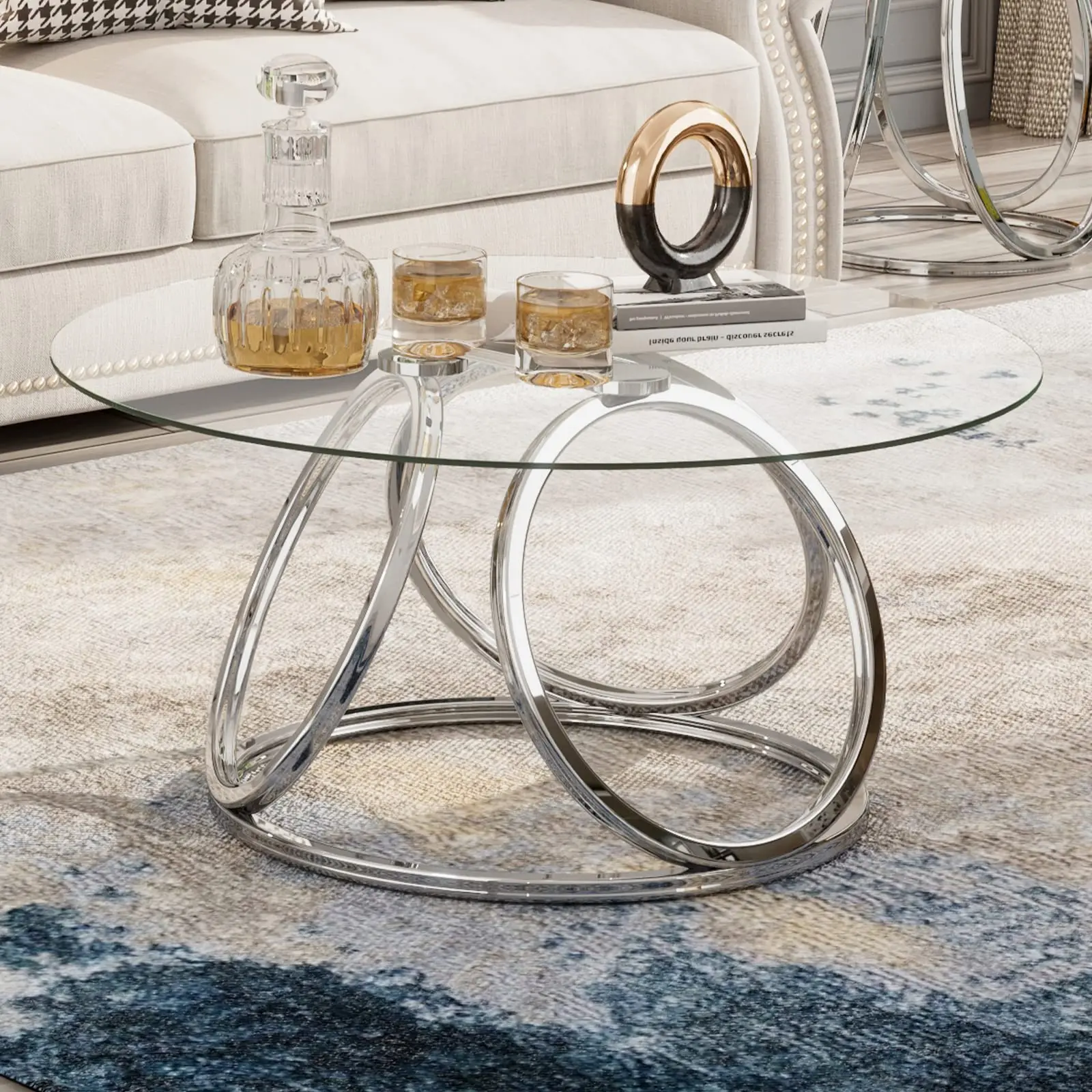 Oak Living Room Furniture Coffee Table Sets Metal Center Luxury Texture Wrought Round Glass Coffee Table