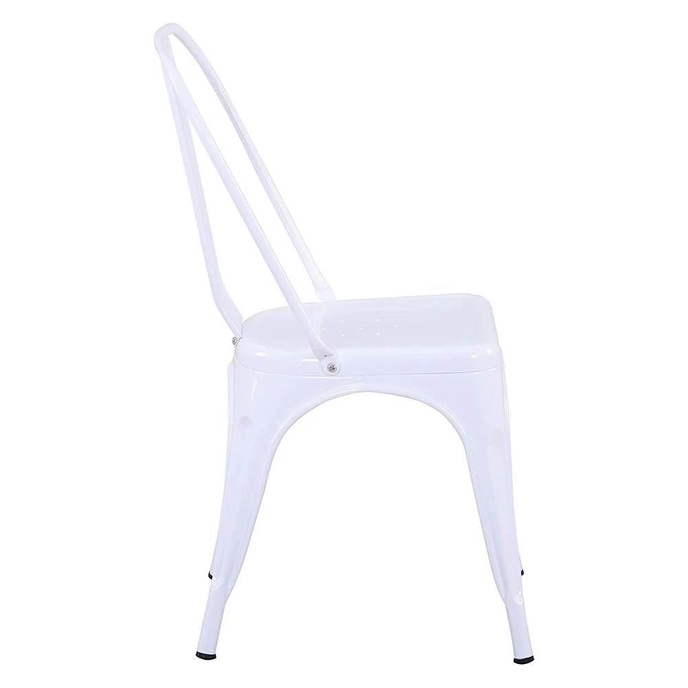 Free Sample High Back Bistro Metal Retro Chair Colors Stackable Painting Iron Tolix Dining Chairs