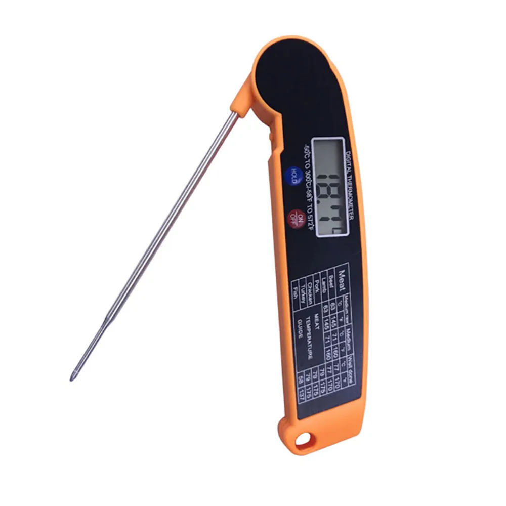 Digital Meat Thermometer Kitchen Bbq Grill With Alarm Stainless Steel Probe for Smoker Food