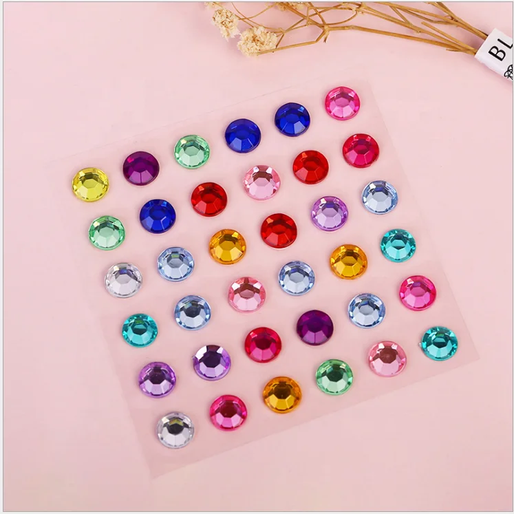 Multicolor Custom Shape Self Adhesive Hotfix Rhinestone Sticker Sheet Gem Acrylic Rhinestones Sheet Sticker For Decoration