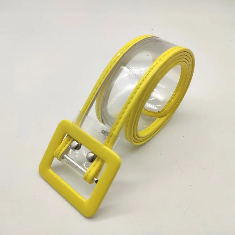 Женский Пластиковый поясной ремень для девочек, прозрачный Желейный прозрачный пояс с пряжкой без язычка, ремень из ПВХ с закрытой пряжкой