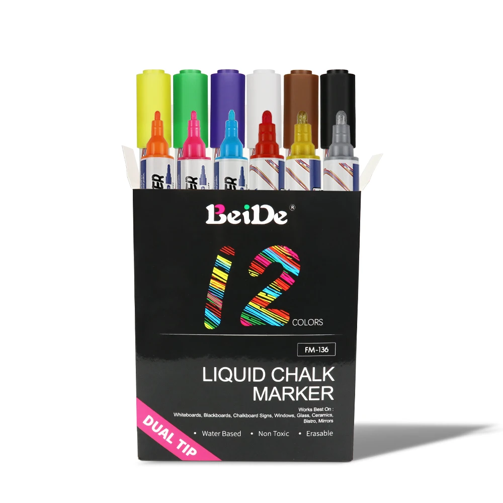 Newest product Dual tip 1mm and 6mm erasable chalk marker for chalkboard